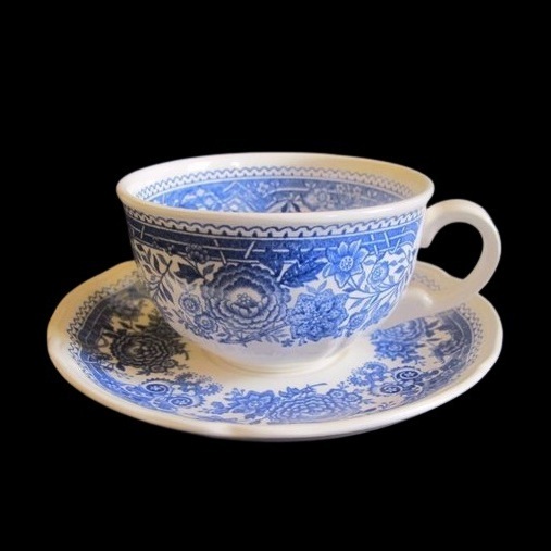 Villeroy & Boch Burgenland blau: Teetasse groß / Tasse mit Unterteller
