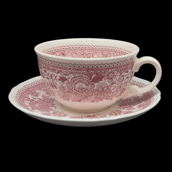 Villeroy & Boch Burgenland rot: Teetasse / Tasse mit Unterteller - hoch