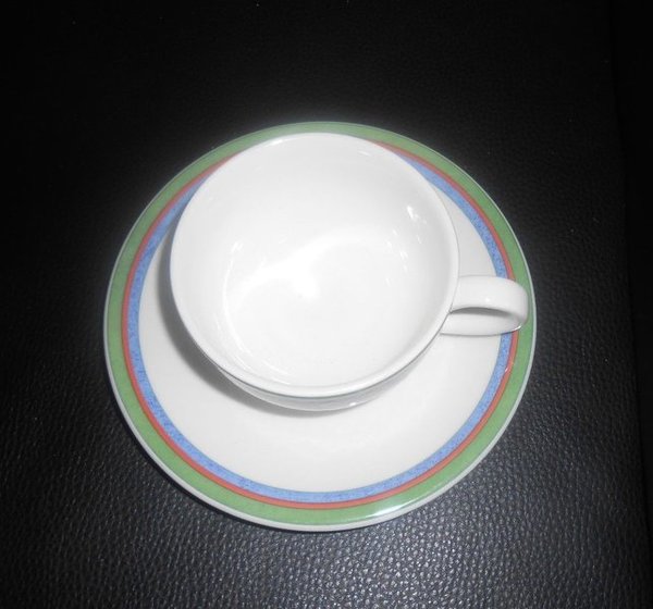 Villeroy & Boch Easy blau / Tipo Viva blue: Kaffeetasse / Tasse mit Unterteller (runde Form)
