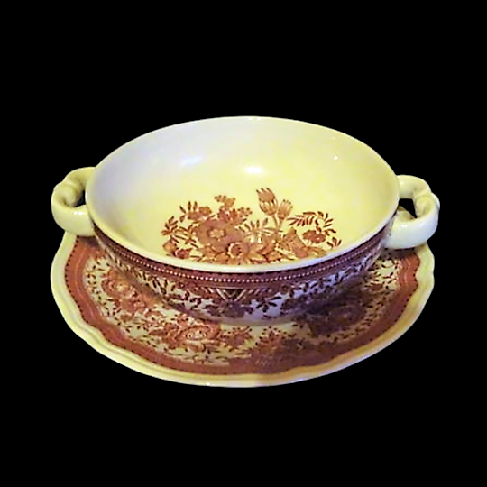 Villeroy & Boch Fasan rot: Suppentasse mit Unterteller, stapelbar 12,5 cm