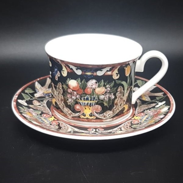 Villeroy & Boch Gallo Intarsia: Kaffeetasse / Teetasse mit Unterteller (8,5x6) - neuwertig