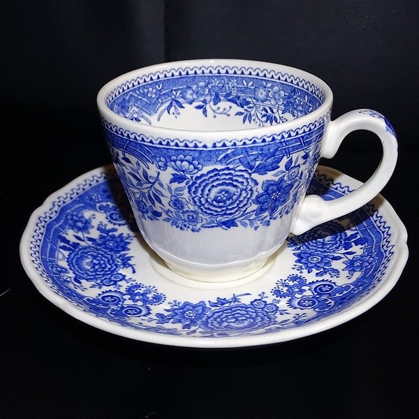 Villeroy & Boch Burgenland blau: Kaffeetasse / Tasse mit Unterteller