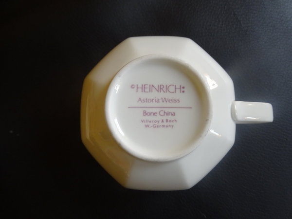 Villeroy & Boch Heinrich Astoria Weiß: Teetasse / Tasse mit Unterteller