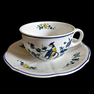 Villeroy & Boch Phoenix blau: Teetasse / Tasse mit Unterteller