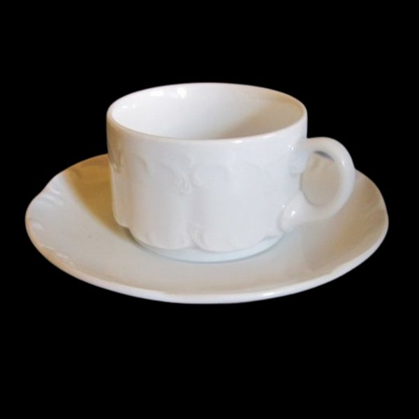 Rosenthal Monbijou Classic Rose weiß: Kaffeetasse / Tasse mit Unterteller