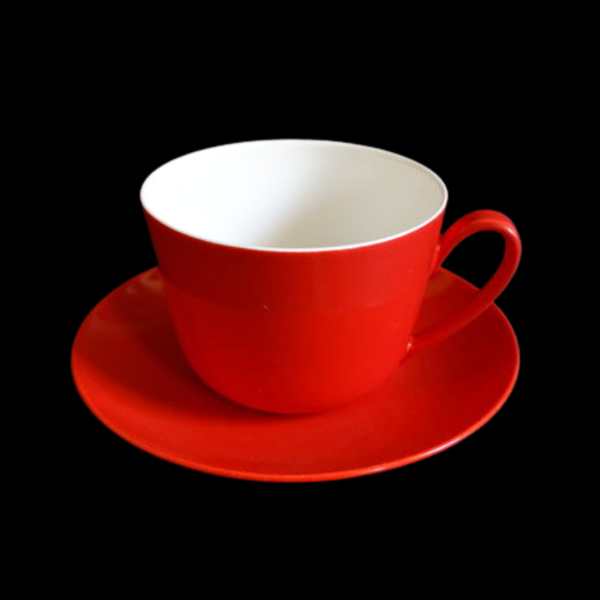 Villeroy & Boch Wonderful World: Kaffeetasse / Tasse mit Unterteller - rot