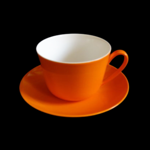 Villeroy & Boch Wonderful World: Kaffeetasse / Tasse mit Unterteller - orange