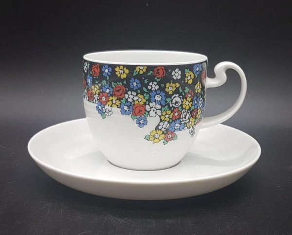 Rosenthal Asimmetria Blütenlese: Kaffeetasse / Tasse mit Unterteller