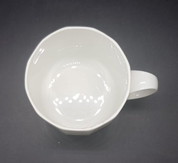 Rosenthal Polygon Weiß: Kaffeetasse / Tasse mit Unterteller