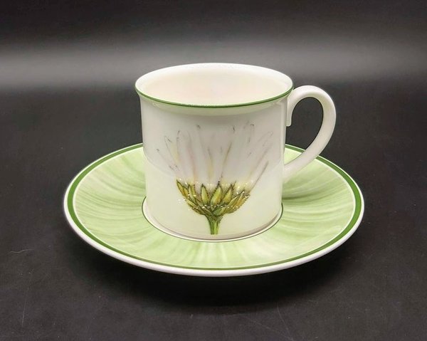 Villeroy & Boch Flora: Kaffeetasse / Tasse mit Unterteller - Margarite