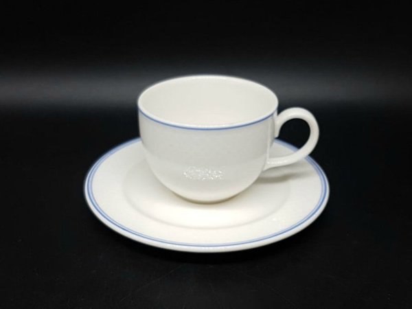 Villeroy & Boch Tipo Blue: Kaffeetasse / Tasse mit Unterteller