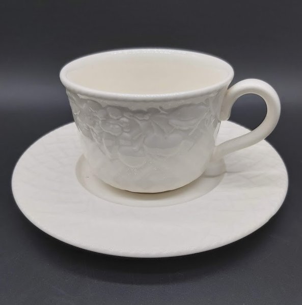 Villeroy & Boch Piemont: Kaffeetasse / Tasse mit Unterteller - creme-weiß - neuwertig