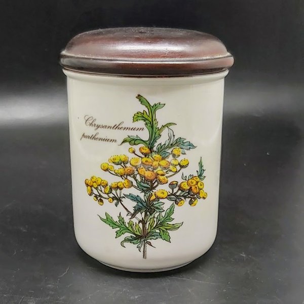 Villeroy & Boch Botanica: Haushaltsdose / Vorratsdose mit Holzdeckel - 14 cm Chrysanthemum