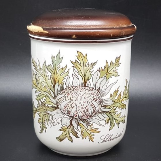Villeroy & Boch Botanica: Haushaltsdose / Vorratsdose mit Holzdeckel - 11 cm Silberdistel