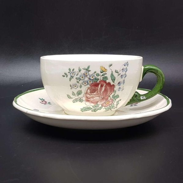 Villeroy & Boch Alt Straßburg 1562: Teetasse / Tasse mit Unterteller Rose