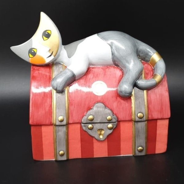 Goebel Rosina Wachtmeister: Katze "Guardiano tesoro" Spardose - ca 12,5 cm
