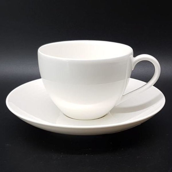 Villeroy & Boch Basic White: Kaffeetasse / Tasse mit Unterteller - neu