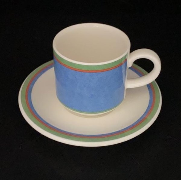 Villeroy & Boch Easy blau / Tipo Viva blue: Kaffeetasse / Tasse mit Unterteller
