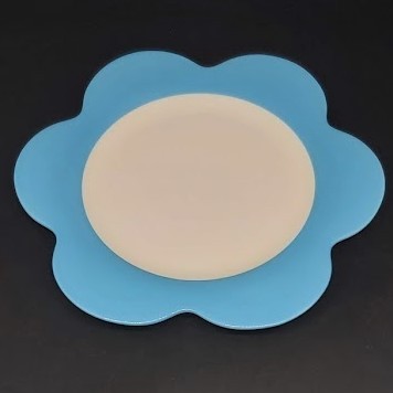 Villeroy & Boch Wonderful World: Kuchenteller / Frühstücksteller Blume - blau