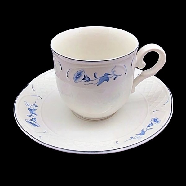 Villeroy & Boch Val bleu: Kaffeetasse / Tasse mit Unterteller