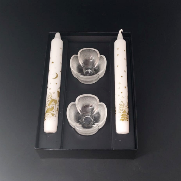 Rosenthal "Form ohne Namen": 2 Leuchter in Originalverpackung mit Kerzen