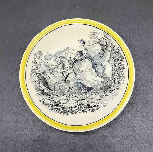 Villeroy & Boch Mettlach: Untersetzer / kleiner Teller - gelber Rand, 8 cm