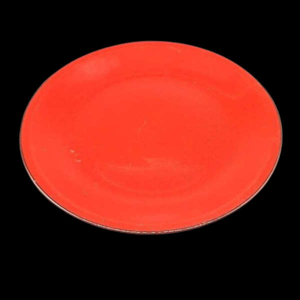 Rotes Geschirr: Speiseteller / flacher Teller - zwei Stück gebraucht