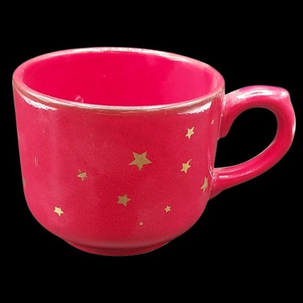 Rotes Geschirr: Jumbotasse / Frühstückstasse / Cappuccinotasse mit Sternen